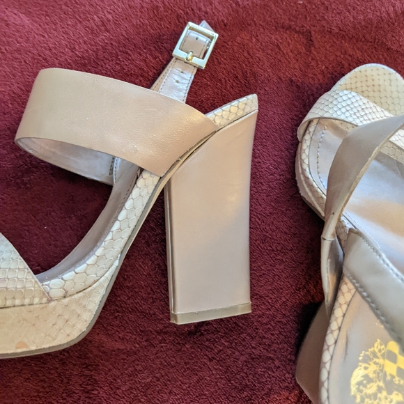 Vince Camuto Womens Ashes Lt Biege Combo Strappy Platform Sandals. 8M. NIB. - Picture 10 of 13